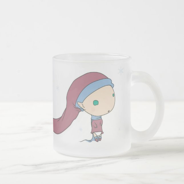 De Café Vidro Jateado Caneca 1 do duende do Natal (Direita)