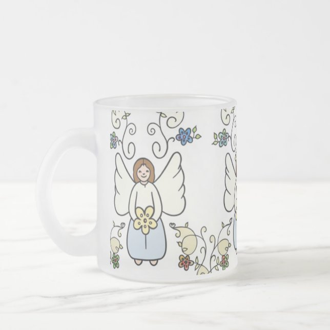 De Café Vidro Jateado Caneca Anjo da Guarda (Esquerda)