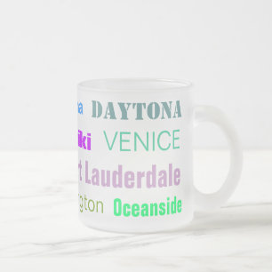 De Café Vidro Jateado caneca BEACHES (vidro fosco)