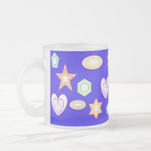 De Café Vidro Jateado Caneca Blue Shapes
