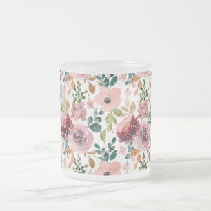 De Café Vidro Jateado Caneca Brilho Flor Amarela, Floral Brilho Estética