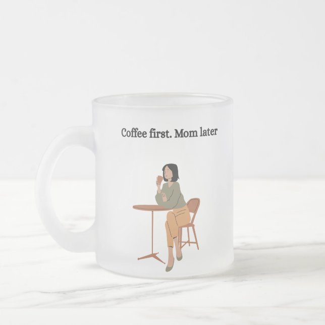 De Café Vidro Jateado Caneca Coffee First. Mamãe Depois (Esquerda)