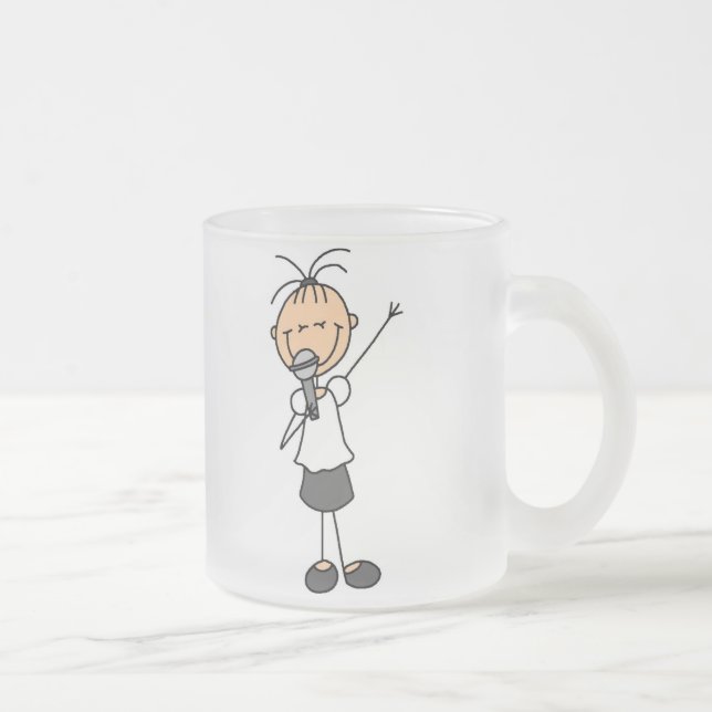 De Café Vidro Jateado Caneca com Boneco Cantando (Direita)