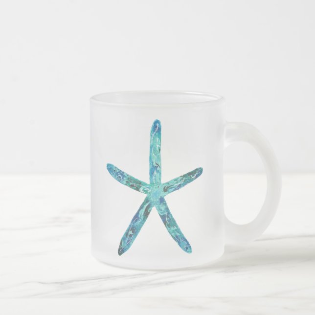 De Café Vidro Jateado Caneca da estrela do mar do fosco (Direita)