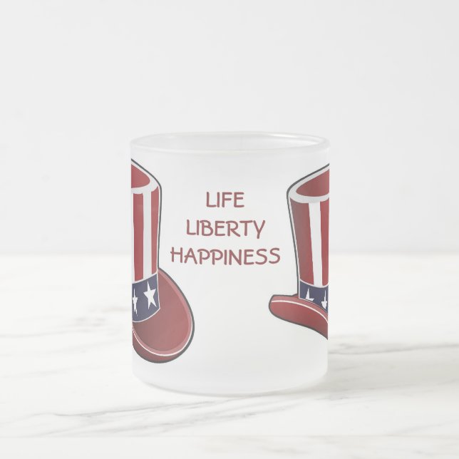 De Café Vidro Jateado Caneca da felicidade da liberdade vida" do chapéu (Centro)