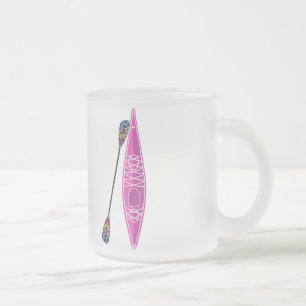 De Café Vidro Jateado Caneca da menina do caiaque