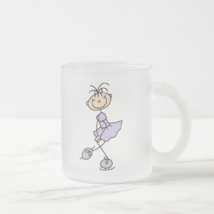 De Café Vidro Jateado Caneca da menina do patinagem no gelo do Lilac
