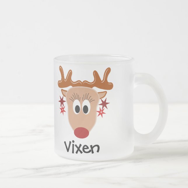 De Café Vidro Jateado Caneca da rena do Vixen (Direita)