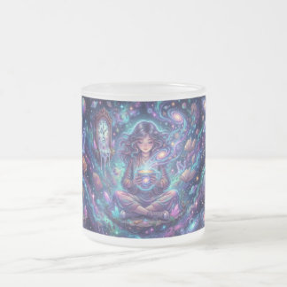 De Café Vidro Jateado Caneca Deusa Cósmica – Meditação Feminina Galáxia