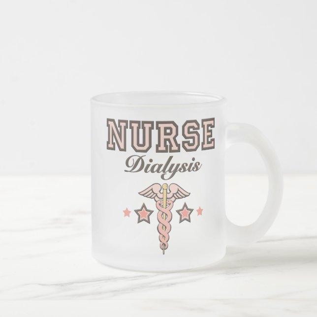 De Café Vidro Jateado Caneca do Caduceus da enfermeira da diálise (Direita)