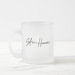 De Café Vidro Jateado Caneca do fosco da assinatura