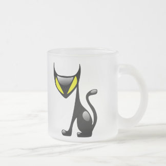 De Café Vidro Jateado Caneca do fosco do gato do demónio