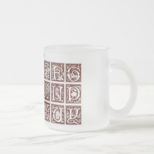 De Café Vidro Jateado Caneca do século XVI do alfabeto