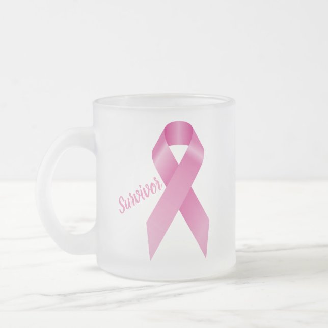 De Café Vidro Jateado Caneca do sobrevivente do cancro da mama (Esquerda)