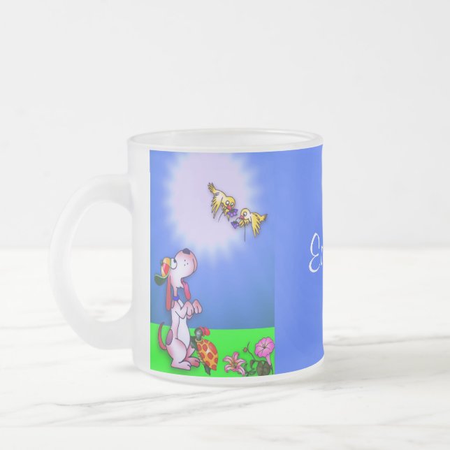 De Café Vidro Jateado Caneca doce da nominação dos amigos (Esquerda)