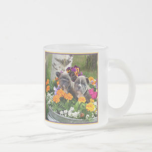 De Café Vidro Jateado Caneca dos buldogues franceses
