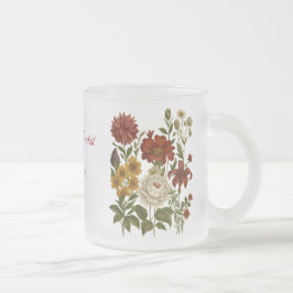 De Café Vidro Jateado Caneca Floral Vintage Personalizada, Presente com