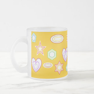 De Café Vidro Jateado Caneca Formas Laranja-Amarelo
