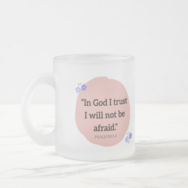De Café Vidro Jateado Caneca Fosca com versículo bíblico (Esquerda)
