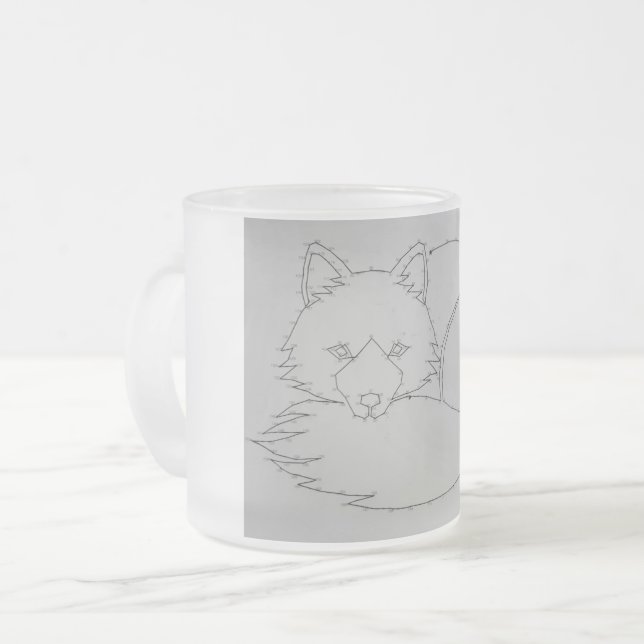 De Café Vidro Jateado Caneca Fox Frosted (Frente Esquerda)