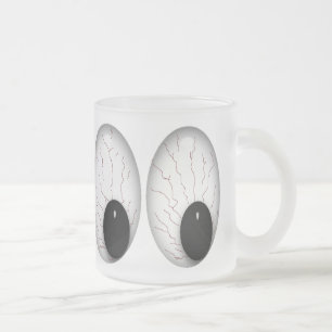 De Café Vidro Jateado Caneca GRANDE dos olhos do divertimento