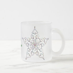 De Café Vidro Jateado Caneca iridescente da estrela