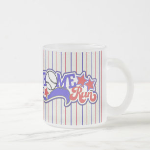 De Café Vidro Jateado Caneca listrada vermelha 2 do basebol branco &