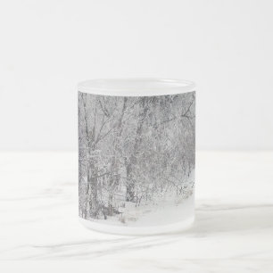 De Café Vidro Jateado Caneca nevado do fosco das madeiras