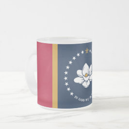 De Café Vidro Jateado Caneca pequena fosca com a bandeira do Mississippi