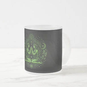 De Café Vidro Jateado Caneca Preta Zodiac Gêmeos Místicos - Arte Oculta 