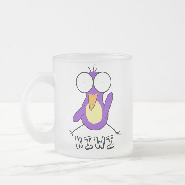 De Café Vidro Jateado Caneca roxa do fosco do quivi (Esquerda)