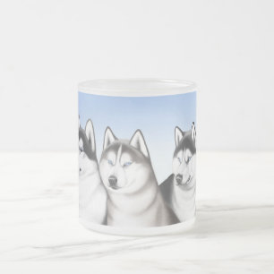 De Café Vidro Jateado Caneca Siberian do rouco do Malamute