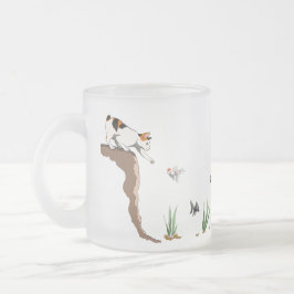 De Café Vidro Jateado Caneca Translucida Gelo Cat Going Fishing