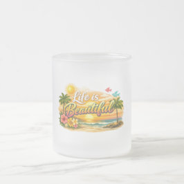 De Café Vidro Jateado Caneca Tropical Vida é Bela