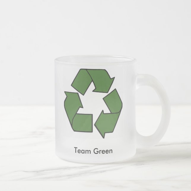 De Café Vidro Jateado Caneca verde da equipe (Direita)