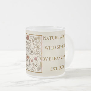 De Café Vidro Jateado Caneca Vintage Dark Academia Herbário Botânico