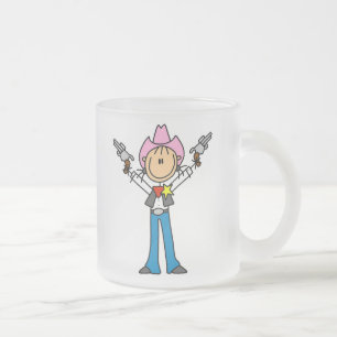 De Café Vidro Jateado Caneca Xerife Vaqueira Desenho Simples