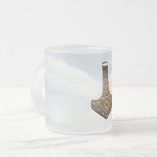 De Café Vidro Jateado Dourado Thor Hammer nuvens fosco caneca