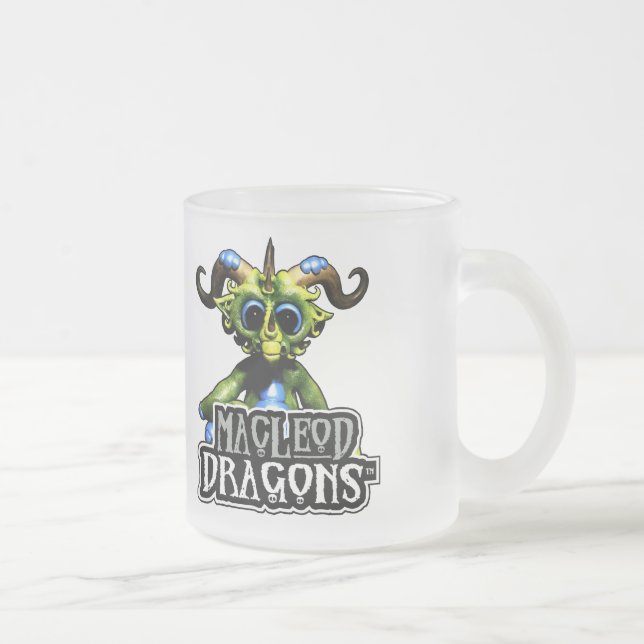 De Café Vidro Jateado Dragão verde da DM 10 onças. Caneca do fosco (Direita)