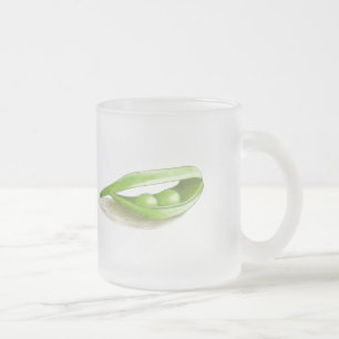 De Café Vidro Jateado Duas ervilhas em uma caneca do vagem