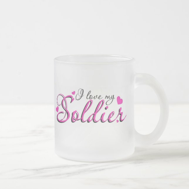 De Café Vidro Jateado Eu amo minha caneca do soldado (Direita)