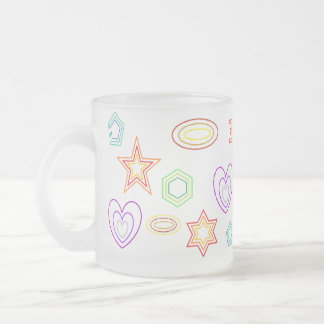 De Café Vidro Jateado Formas brancas caneca