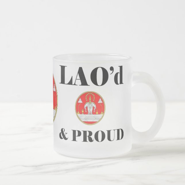 De Café Vidro Jateado LAO'd & caneca ORGULHOSA do fosco (Direita)