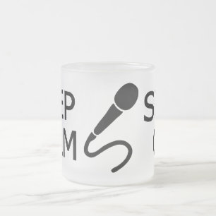 De Café Vidro Jateado Manter Calmo e cantar na caneca - escolha estilo,