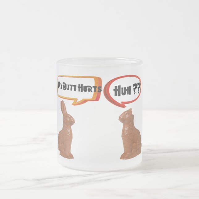De Café Vidro Jateado meu bumbum dói uma caneca engraçada design (Centro)