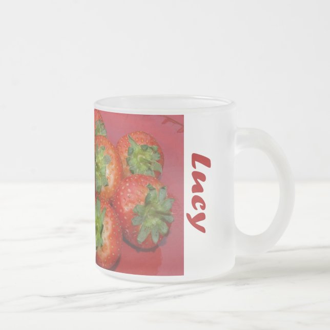 De Café Vidro Jateado Morangos - caneca (Direita)