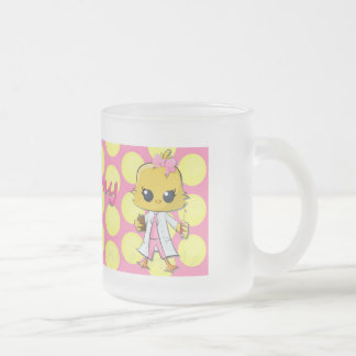 De Café Vidro Jateado O pintinho da flebotomia pontilha a caneca do