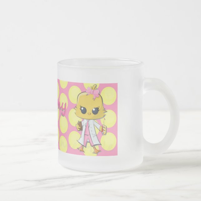 De Café Vidro Jateado O pintinho da flebotomia pontilha a caneca do (Direita)