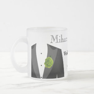 De Café Vidro Jateado O presente dos noivos verdes do gay da caneca do