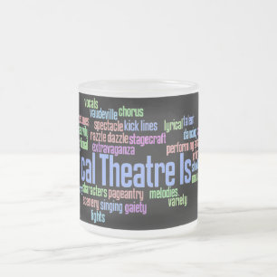 De Café Vidro Jateado O teatro musical é caneca